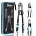 SHALL 3-Piece Bolt Cutter Kit 14" Heavy Duty Bolt Cutter 8" Wire Cutter 8" Wire Rope Cutter Ergonomic Handle Security Lock More Efficient Leverage & Adjustable Opening Carrying Case Included