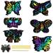 Lusofie 24 Pieces Butterfly Scratch Cards - Rainbow Spring Art Card Party Favors for DIY Crafts & Home Decoration - 6 Styles - Buy Online on SooperMarket.com