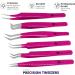 Silakor Eyelash Extension Tweezers Set - 6 Piece Stainless Steel Tweezers for Volume & Classic Lash Extensions - Pink - Buy Online on SooperMarket.com