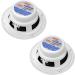 Pyle PLMR605W 6.5 Inch Dual Marine Speakers - 400 Watt Power, Waterproof, Polypropylene Cone, Butyl Rubber Surround - White (1 Pair) - Buy Online on SooperMarket.com