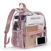 Mini Clear Backpack 12x12x6 Stadium Approved Small Transparent Backpack for Women Girls for Sporting Event Work School Music Festival and Concerts (Rose Gold)