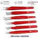 Silakor 6-Piece Stainless Steel Eyelash Extension Tweezers Set for Volume and Classic Lashes (Red) - Buy Online on SooperMarket.com