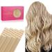 If -alife tape extensions real hair 20pcs 50g 35cm 14 inch light blonde highlights gold blonde Remy invisible tape extensions silky straight real hair extensions skin weft tape in 35cm #16/2 light blonde highlights gold blonde