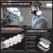 Full Face Gas Respirator mask Gas Masks Survival Nuclear and Chemical with 6001 Activated Carbon Filter Reusable Respirator Mask for Gases Dust Vapors Chemicals Fume Paint Spray Sanding - Buy Online on SooperMarket.com