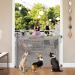 HEELALBABY Retractable Baby Gate - 35 Tall, Extends to 65 Wide, Grey Mesh Safety Dog Gate for Stairs & Doorways - Buy Online on SooperMarket.com