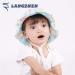 LANGZHEN Baby Girls Beach Sun Hat | Adjustable Toddler Kids Wide Brim Play Hat | Flamingo-Pink+Blue 6-12 Months - Buy Online on SooperMarket.com