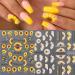 Diduikalor 5D Flowers Stereoscopic Embossed Spring Nail Stickers Sunflowers Nail Art Self-Adhesive Stickers Decals Design Acrylic Nail Art Decorations for Women/Girls