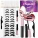 Besnel Magnetic Eyelashes and Eyeliner Kit,12 Pairs Premium 3D 5D Different Density Magnetic Eyelashes Kit with 1 Lash Extension Tweezers and 2 Tubes of Magnetic Eyeliner for Women Girls Natural Look,Reusable,Easy to Wear,No Glue Needed 12 Pairs Eyelash K