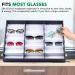ProSource 18 Slot Sunglasses Organizer Box | Fabric Lined Display Case with Snap Close for Safe Storage - Buy Online on SooperMarket.com
