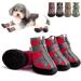 Zweitea dog shoes for small dogs breathable network fabric paw protection zip slip slip -resistant reflective outside area boots with robust sole for pet chihuahua red 5#: 1.89 "x2.09" (W*l) red