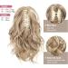 REECHO 10 Inch Short Curly Ponytail Extension Claw Clip in Synthetic Hairpiece - Medium Blonde with Highlights | Natural Wavy Ponytail Extension for Women - Buy Online on SooperMarket.com