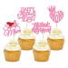 Cyodoos 24 Pcs Happy Mothers Day Cupcake Toppers Glitter Cake Toppers Cupcake superman Thank you Mom Happy Birthday Party Supplies Decorations Pink