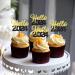 30 Pcs Glitter Happy New Year Cupcake Toppers 2024 Gold Black Cupcake topper Cheers to 2024 Cake Picks for New Years Eve Party Decoration (Hello) - Buy Online on SooperMarket.com