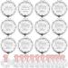 Pack of 12 Compact Pocket Makeup Mirrors Set Include 1 Bride Mirror 1 Maid of Honor Mirror and 10 Bridesmaid Mirrors and 12 Pack Hair Ties for Bachelorette Party Bridesmaid Proposal Gifts. (Silver)