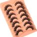 JIMIRE Fluffy Eyelashes Natural Look Cat Eye Russian Strip D Curl Lashes Look Like Eyelash Extensions Wispy Fox Eye Fake Eyelashes 7 Pairs Pack V - Buy Online on SooperMarket.com
