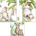 artpin Set of 3 Pictures Children's Room Jungle Decoration Boy Girl DIN A4 Poster Animals without Picture Frame Safari Africa Wall Pictures Elephant Tiger Koala P54