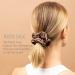 Navaris 2 Pack Large Silk Scrunchies for Hair - Beige/Brown - Elastic Ponytail Holder Set for Women and Girls - Buy Online on SooperMarket.com