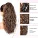 PORSMEER Claw Clip in Ponytail Hair Extensions 18 inches Long Curly Brown Ponytail Multi Layered Natural Fluffy Wave Synthetic Hairpiece for Womens Girls Everyday Wear Brown with highlights - Buy Online on SooperMarket.com