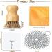 7-Piece Cast Iron Cleaner Set with Stainless Steel Chainmail Scrubber, Bamboo Dish Brush, Hot Handle Holder, Grill Scrapers, Kitchen Towel & Wall Hook - Buy Online on SooperMarket.com