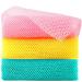 African Exfoliating Net Sponge 3 Pcs - Exfoliating Body Scrubber Exfoliator, Exfoliating Washcloth Towel, Korean Exfoliate Rags Wash Cloth Loofah for Body Scrub, Back Washer Scrubber For Shower Bath