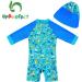 UPF 50+ Blue Dinosaur Baby Swimwear | Snap Bottom One Piece Swimsuit for Boys/Girls 12-18 Months - Buy Online on SooperMarket.com