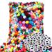2000 Pcs 1 Inch Assorted Pom Poms 220 Pcs Self Adhesive Googly Eyes Craft Pompoms Wiggle Eyes Pom Pom Balls Puff Balls for Arts Projects DIY Creative Decorations  Multi Colors