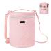 Yarn Bag Leudes Crochet Tote Knitting Bag Water Resistant Yarn Storage Organizer Holder Case for Crochet Hooks Needles Knitting Kit for Beginners (Pink)