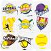 144 Pcs Softball Temporary Tattoos Baseball Tattoos Accessories Gifts Waterproof Players Temporary Stickers Ball Themed Birthday Party Decorations for Kids Girls Boys