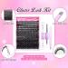 wiwoseo Russian Cluster Lashes Kit - Individual Eyelash Extensions with Glue (0.07D Volume, 9-16MM) - Buy Online on SooperMarket.com