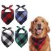 4 Pack Dog Bandanas Dog Bandanas for Large Dogs Adjustable Classic Checkered Bandana for Dogs Stylish Reversible Triangle Dog Bandana for Small Medium Large Dogs Cat Pets