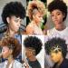 Jerry Curly Afro Puff Bun | Synthetic Clip-In Hair Extension with Bangs | Afro Kinky Curly Hair Bun | 1B Black - Buy Online on SooperMarket.com