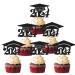24Pcs 2024 Graduation Cupcake Toppers - Graduation Cake Decorations Class of 2024 Congrats Grad 2024 Cap Cupcake Picks for 2024 Graduation Party Supplies Black