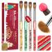 Saviland Christmas Style Acrylic Nail Brush: 4PCS Nail Art Brushes for Acrylic Powder Acrylic Liquid Monomer Acrylic Nail Set Glitter Nail Art Tool Manicure Christmas Women Gift Sets(Size 6/10/12/14) 02-4 PCS-Christmas style