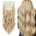 4PCS-11Clips Hair Extensions Clip in Curly Synthetic Clip in Hair Extension Fiber Hair Pieces 22 Inches Long Hair for Women Wavy Hair Pieces for Full Head-Curly #Dark Blonde mix Bleach Blonde 22 Inch Curly #Dark Blonde mix Bleach Blonde