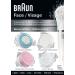 Braun Face 80M - Variety Brush Refills for Braun Mini-Facial Electric Hair Removal Epilator with Facial Cleansing Brush for Women 4 Count