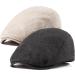 LADYBRO 2Pack Unisex Flat Cap Newsboy Hats for Men Women - Black+Beige Cotton Polyester - Buy Online on SooperMarket.com