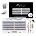 Individual Lashes 120 Cluster Lashes 3D False Eyelashes Natural Look D Curl Reusable Fluffy Lash Extension Kit with Applicator and Lash Bond and Seal DIY Cluster Eyelash Extensions Mix 10-16MM-DM25 120PCS-DM25