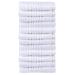 Quick Dry 100% Cotton Washcloth  Set of 12 - White White Set Of 12