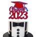 Rsstarxi 1 Pack Congrats Class of 2023 Cake Topper Glitter Class of 2023 Grad Cap Cake Pick Decoration for High School College 2023 Graduation Theme Party Cake Decorations Red Style 8 Red