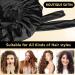 Satin Silk Hair Bonnet for Women | Adjustable Jumbo Sleep Cap for Long Curly Hair | Black - Buy Online on SooperMarket.com