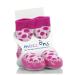 Mocc Ons moccasin washable leather sole slipper socks (18-24 Months Pink Spot) 18-24 Months Pink Spot