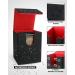 ZLCA Card Deck Box - Fits 100+ Single Sleeved MTG Cards - PU Leather - Strong Magnet - Black & Red - Buy Online on SooperMarket.com