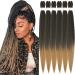 Xusuperb Pre Stretched Braiding Hair Ombre Blonde 26 inch Easy Braids Extensions Black Honey Blond Kanecalon Art hair for braid 6 Packs Soft Yaki-Textur braids Hair extensions (T1B/27#) 66 cm (6 Pack) T1b/27#