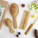 MRD Natural Bamboo Hair Brush Set - Wide-Tooth Paddle Comb for Women Men Kids - Ideal for Thick Thin Curly Dry Hair - No Bristle Detangling Kit - Buy Online on SooperMarket.com
