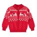 Christmas Jumper for Toddlers Boys Sweater Cardigan Zipper Classic Xmas Reindeer Winter Long Sleeve Knitted Kids Boys Tops 18-24 Months Red 1