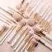 BEILI 30Pcs Professional Makeup Brush Set - Vegan Synthetic Kabuki Brushes for Face, Eyes, and Blush - Pearl White/Rose Gold - Buy Online on SooperMarket.com