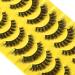 Fluffy Cat Eye False Eyelashes - 10 Pairs Short Mink Lashes for Natural Look | Wispy Volume Lash Pack - Buy Online on SooperMarket.com