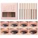 URQT 8 Colors Liquid Matte Eyeshadow Set High-pigmented Black Smokey Eyeshadow Cream Eyeshadow Primer Kit Prevent Oily Lids and Creasing Long Lasting Eye Shadow Makeup Set A