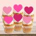 PRECUT Pink Love Heart Cupcake Toppers Valentines Day Edible Cake Topper Edible Valentine Cake Decorations Proposal Decorations Engagement Cake Decoration Anniversary Cake Toppers (24)