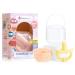 Naturebond baby pacifier silicone binky newborn pacifier pacifier hygiene cover (0-6 mone Sunshine Yellow and Peach Puff) 0-6 Month Sunshine Yellow and Peach Puff